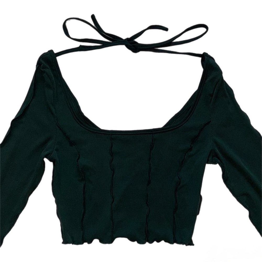 Elegant Black Long Sleeve Women's Top - Picture 2 of 2